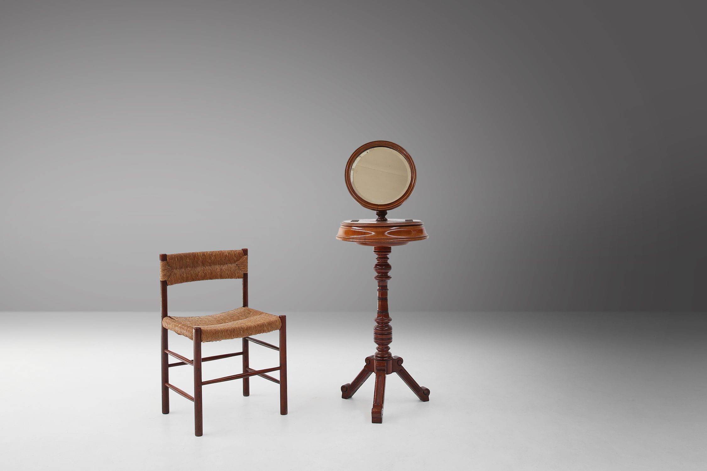 Romantic Make‑Up Mirror with Side Storage, France 1850sthumbnail